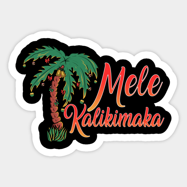 Mele Kalikimaka Hawaiian Christmas Sticker by guitar75